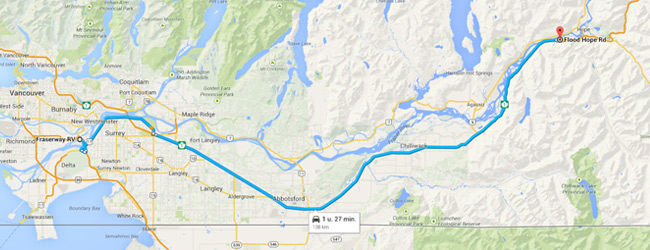 Reisschema dag 2 - Bron: Google Maps