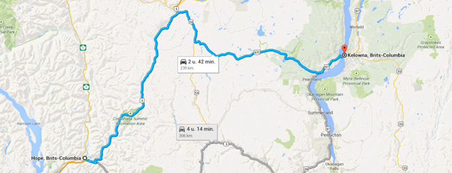 Reisschema dag 2 - Bron: Google Maps