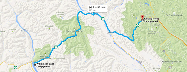 Reisschema dag 6 - (c) Google Maps