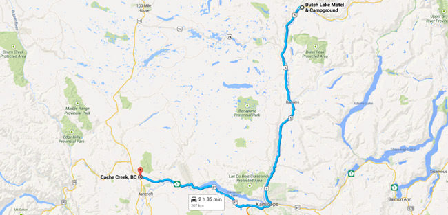 Reisschema dag 13 - (c) Google Maps